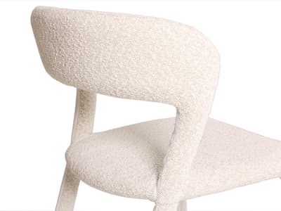 Mian Dining Chair White Bouclé Chair Andrew Martin