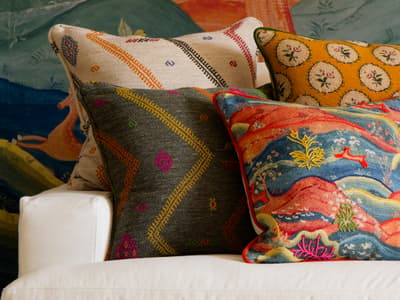 Coussin Rayé multicolore 40 x 40
