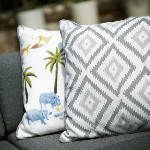 Geometric Grey And White Outdoor Cushions Glacier Rock Outdoor