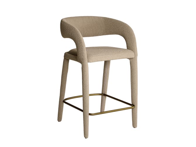 Knox Bar Stool in Ecru Boucle Andrew Martin