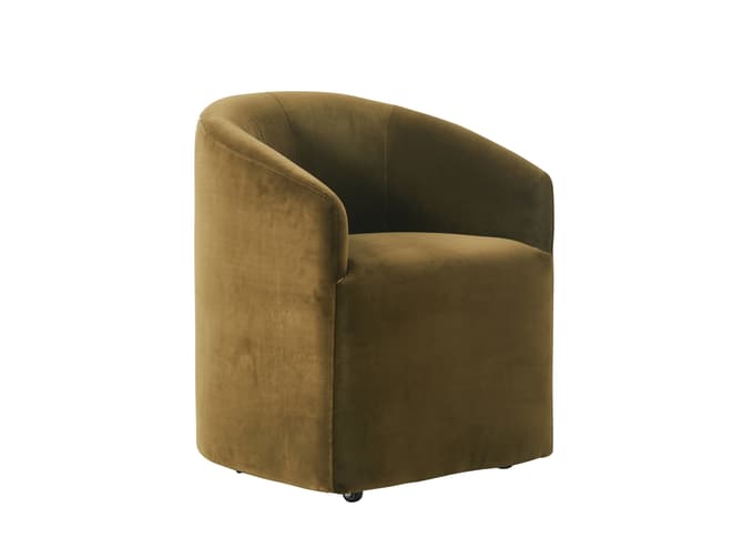 Alto Tub Dining Chair in Olive Green Velvet Andrew Martin