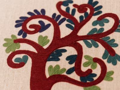 Vibrant Embroidery on Linen