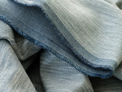 Inky blue plain linen