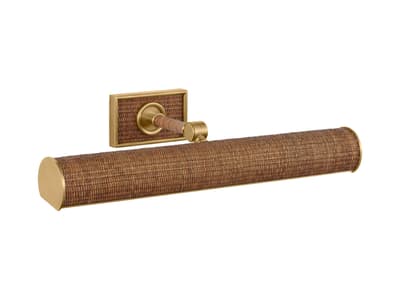 rattan and brass picture light