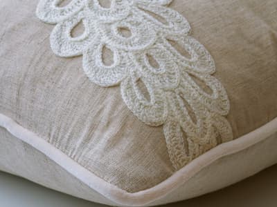 Calm tropical embroidery cushion