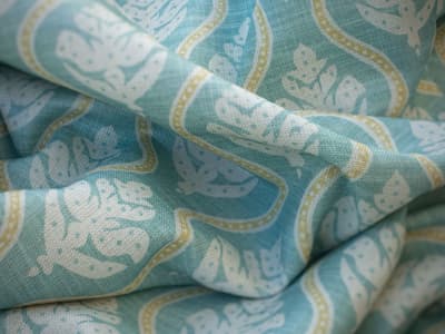 Small-scale botanical print fabric