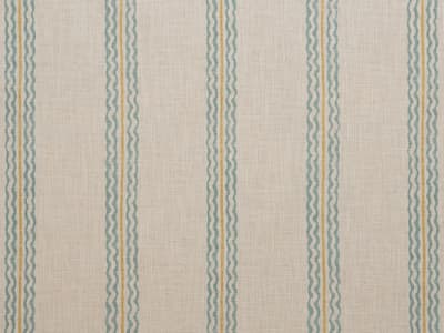Aqua striped linen-blend fabric