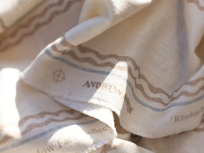 Cool striped linen-blend fabric
