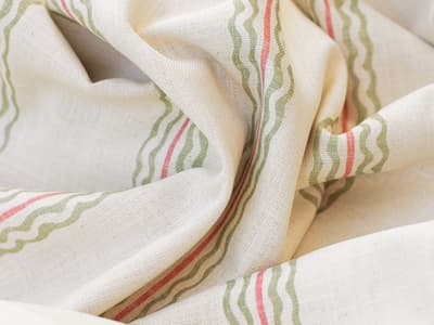 Green striped linen-blend fabric