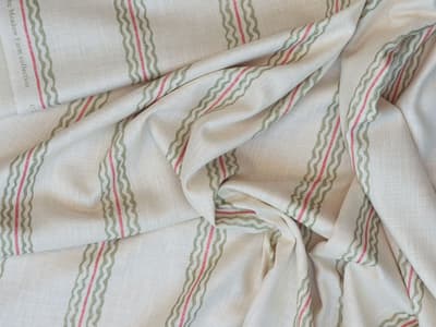 Green striped linen-blend fabric