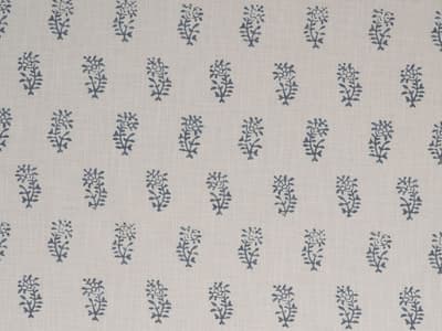 Blue botanical motif on ivory