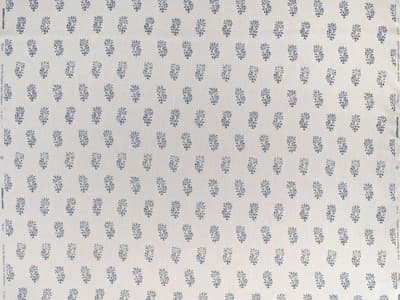 Blue botanical motif on ivory