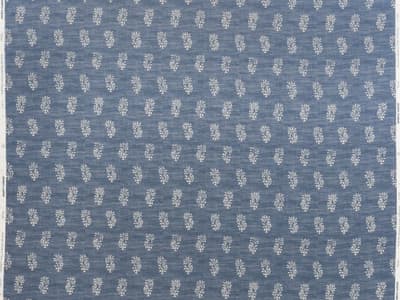 White botanical motif on soft blue