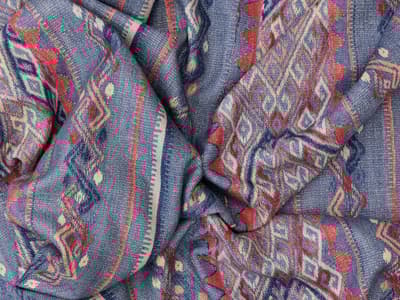 Intricate print in denim