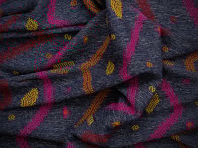 Jacquard weave in indigo