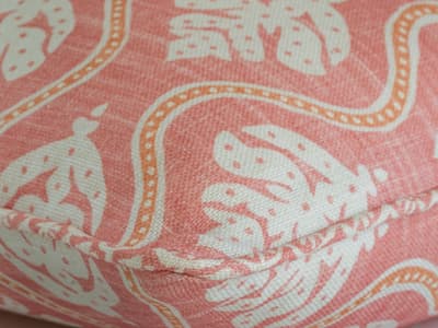 Leaf motif cushion in pink