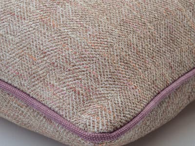 Cushion with herringbone weave in biscotti