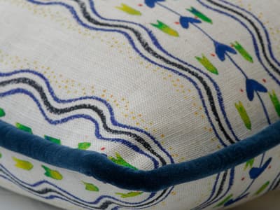 Cushion in rich blue stripes