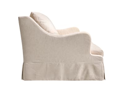 Relaxed slipcover sofa in cream basket weave