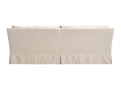 Relaxed slipcover sofa in cream basket weave