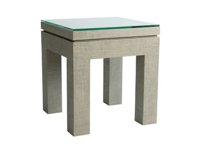 glass topped side table