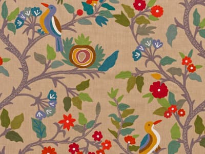 Vibrant woodland embroidery