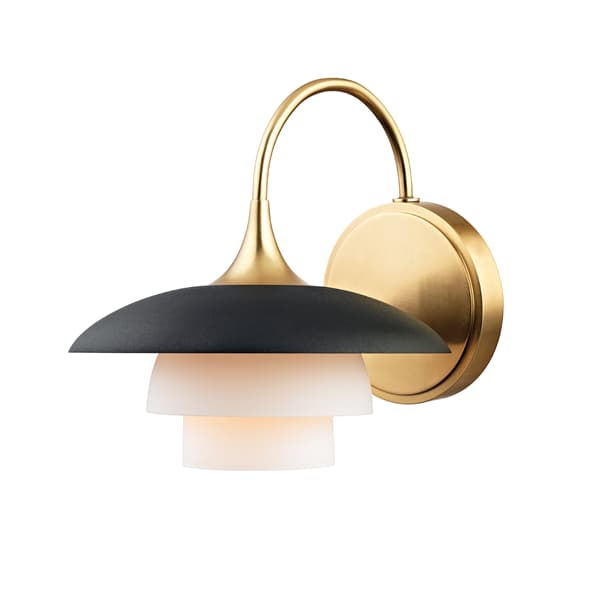 Barron Wall Light, Black/Brass - Andrew Martin thumbnail