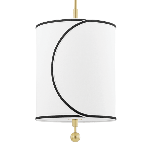 Zara Pendant Light, Small, Black/Brass/White - Andrew Martin thumbnail