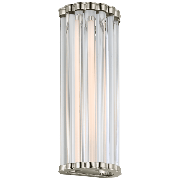 Kean Wall Light Nickel, Wall Light, Small, Polished Nickel / Clear Glass - Andrew Martin thumbnail