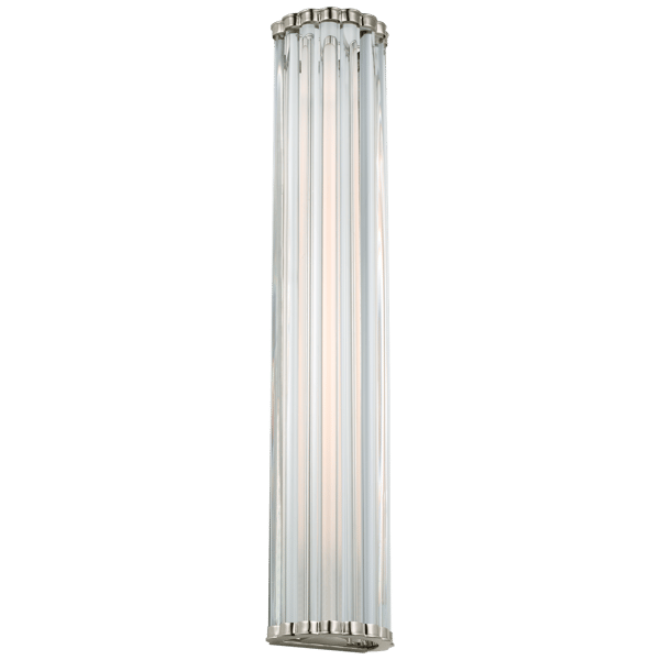 Kean Wall Light Nickel, Wall Light, Large, Polished Nickel / Clear Glass - Andrew Martin thumbnail