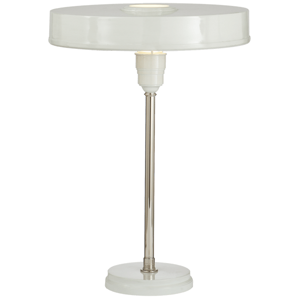 Carlo Table Lamp White, Desk Lamp, Polished Nickel/Antique White - Andrew Martin thumbnail