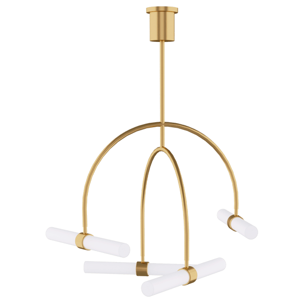 Calumn 4 Light Chandelier Brass, 4 Light, Natural Brass - Andrew Martin thumbnail
