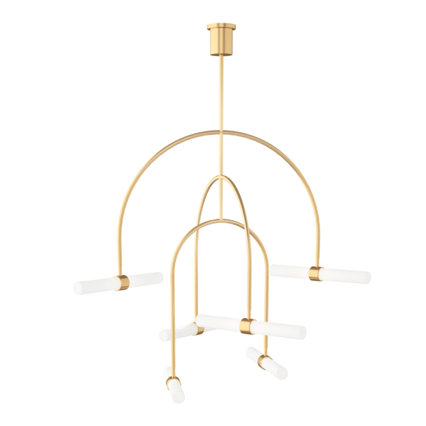 Calumn 6 Light Chandelier Brass, 6 Light, Natural Brass - Andrew Martin thumbnail