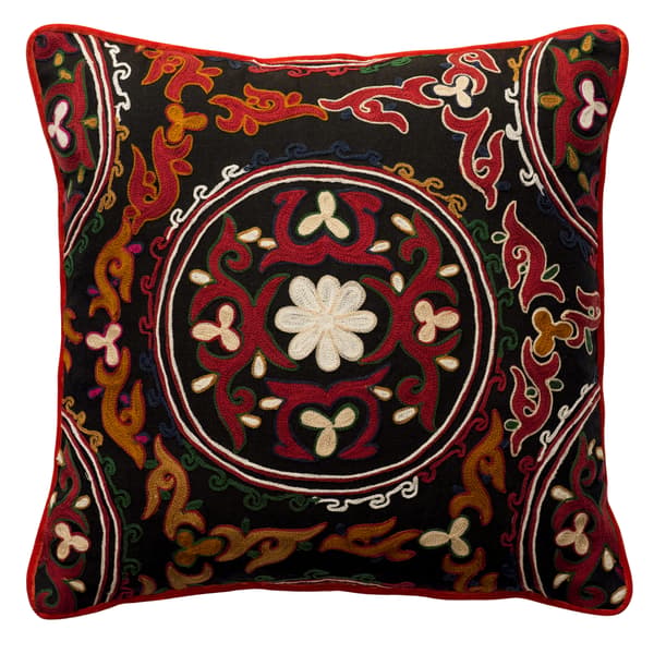Yurt Ember, Sustainable Feather, Cushion - Andrew Martin Linen & Linen Blend Embroidered & Floral & Geometric thumbnail