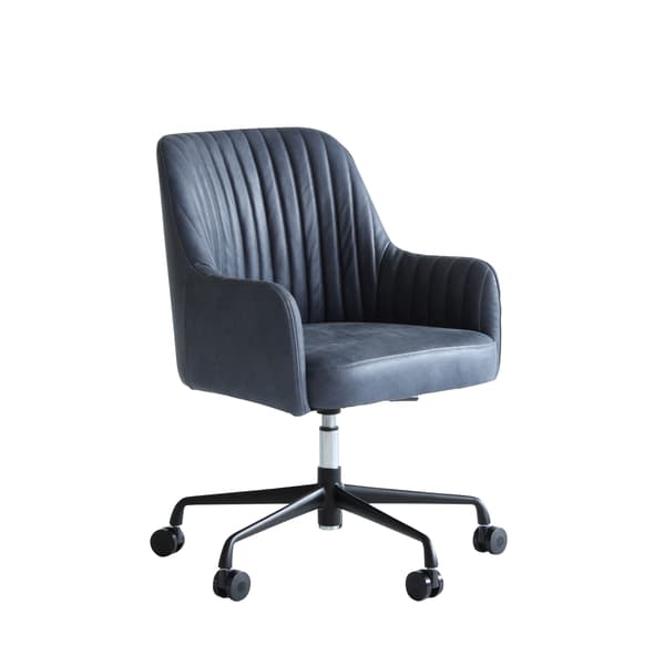 Freud Desk Chair, Chair, Grey - Andrew Martin Leather thumbnail