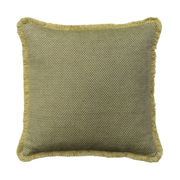 Sanremo Olive, Sustainable Feather, Cushion - Andrew Martin Sophie Paterson With Trim/Fringe & Cotton Blend & Linen & Linen Blend & Viscose Blend Plai thumbnail