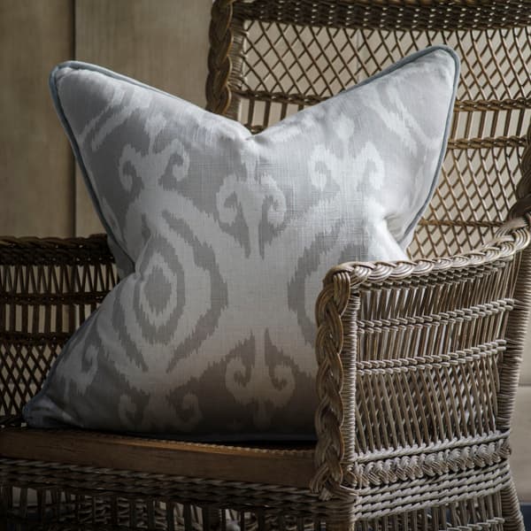 Volcano Canvas, Sustainable Feather, Cushion, 55cm x 55cm - Andrew Martin Eco-conscious & Linen Blend & Viscose Blend Ikat thumbnail