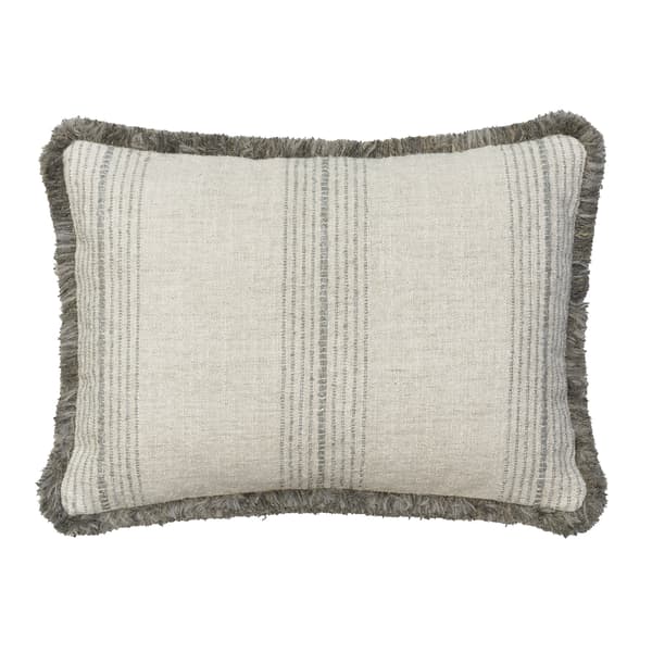 Atrani Stripe Silver, Sustainable Feather, Cushion - Andrew Martin Sophie Paterson With Trim/Fringe & Cotton Blend & Linen Blend & Viscose Blend thumbnail
