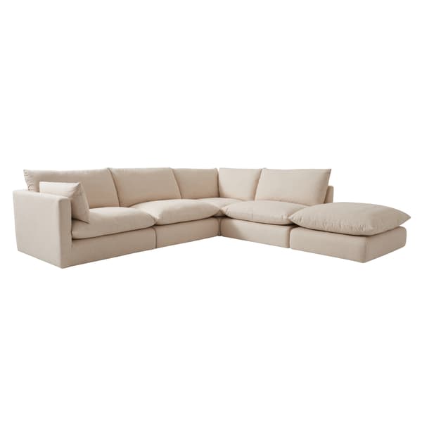 Clinton Large Sectional Sofa in Neutral Linen - Andrew Martin thumbnail