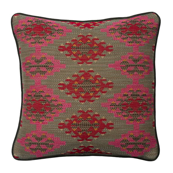 Orillo Pink, Sustainable Feather, Cushion, 55cm x 55cm - Andrew Martin Cotton Blend Kilim & Weave thumbnail