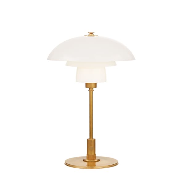 Whitman Table Lamp White, Desk Lamp, Antique Brass/White - Andrew Martin thumbnail