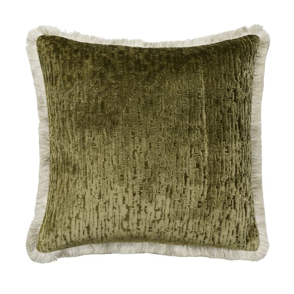 Roma Olive, Sustainable Feather, Cushion - Andrew Martin Sophie Paterson Linen Blend & Velvet Plain & Plain Texture thumbnail