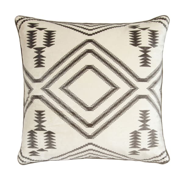 Navaho Grey, Sustainable Feather, Cushion, 55cm x 55cm - Andrew Martin Velvet Geometric & Kilim thumbnail