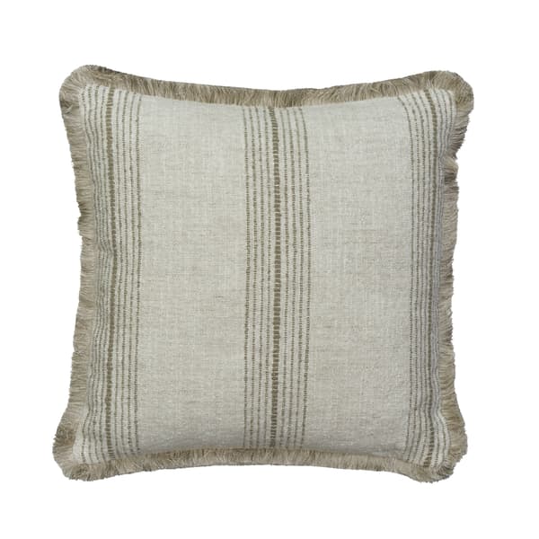 Atrani Stripe Taupe, Sustainable Feather, Cushion - Andrew Martin Sophie Paterson With Trim/Fringe & Linen Blend Plain Texture & Stripe thumbnail