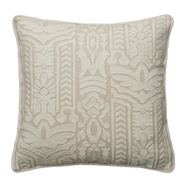 Totem Ivory, Sustainable Feather, Cushion - Andrew Martin Linen & Linen Blend Embroidered & Floral & Geometric thumbnail