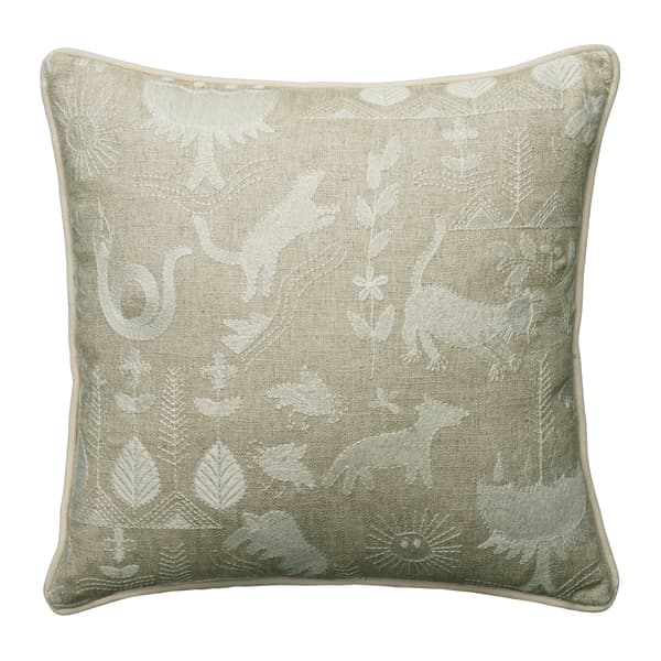 Scout Ivory, Sustainable Feather, Cushion - Andrew Martin Linen & Linen Blend Embroidered & Animal & Floral thumbnail