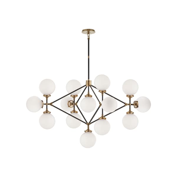 Bistro Oblong Chandelier, Hand-Rubbed Antique Brass - Andrew Martin thumbnail