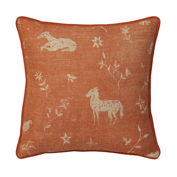 Avebury Brick, Sustainable Feather, Cushion, 55cm x 55cm - Andrew Martin Linen & Linen Blend & Viscose Blend Animal & Floral thumbnail