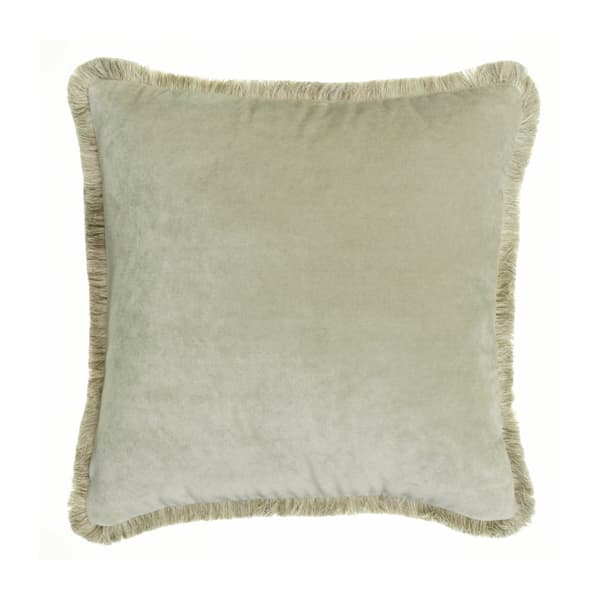 Venetia Ecru, Sustainable Feather, Cushion - Andrew Martin Sophie Paterson With Trim/Fringe & Linen Blend & Velvet Plain & Plain Texture thumbnail