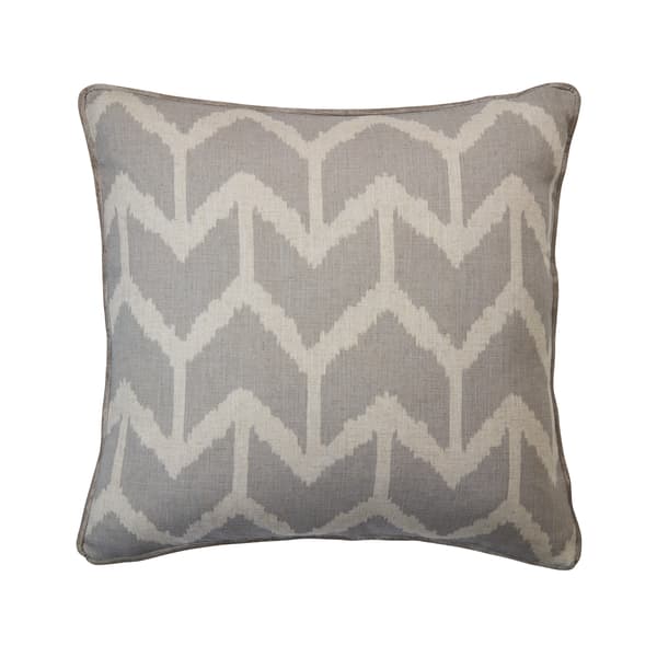 Togo Stone, Sustainable Feather, Cushion, 55cm x 55cm - Andrew Martin Linen Blend & Viscose Blend Ikat thumbnail